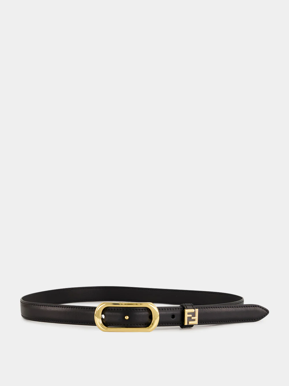 Black Leather FF Thin Belt