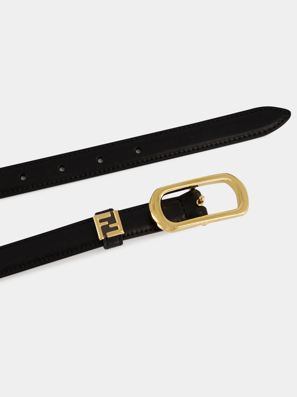 Black Leather FF Thin Belt - Image 4