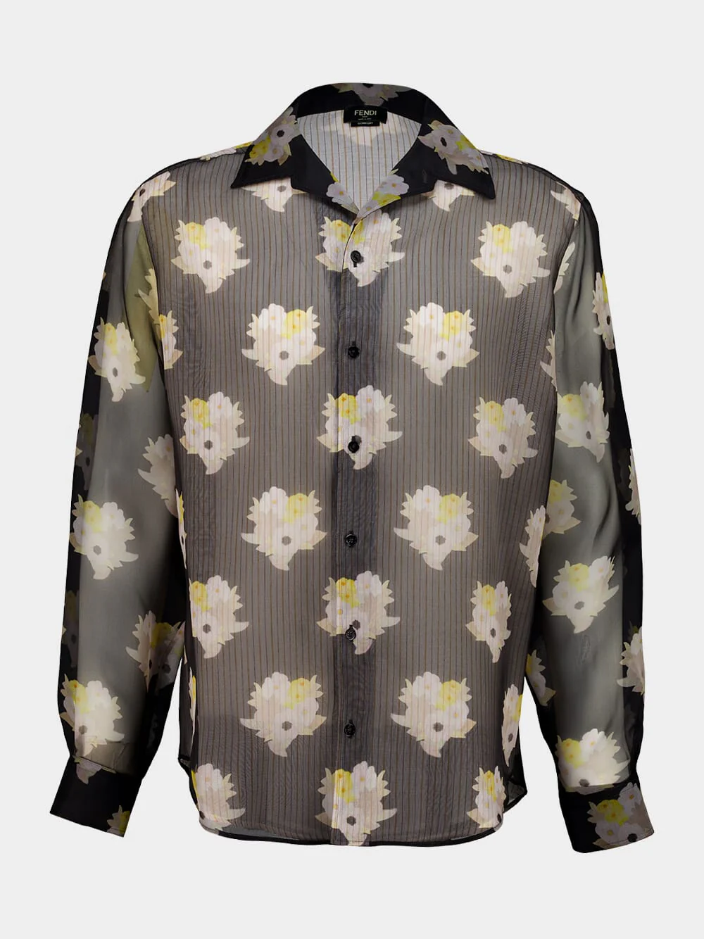 Black Bouquet Silk Organza Shirt