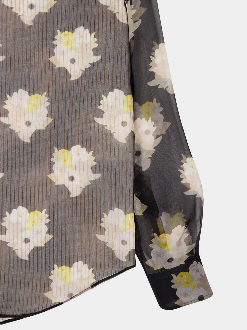 Black Bouquet Silk Organza Shirt - Image 4