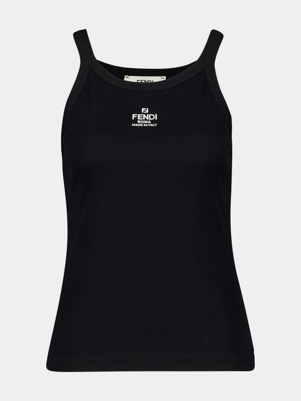 Black Cotton Jersey Tank Top