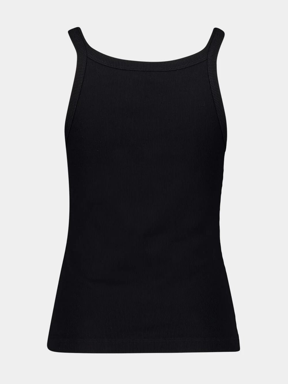 Black Cotton Jersey Tank Top - Image 2