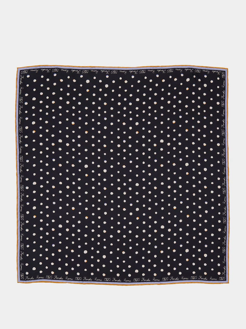 Black Falena Dots Silk Foulard