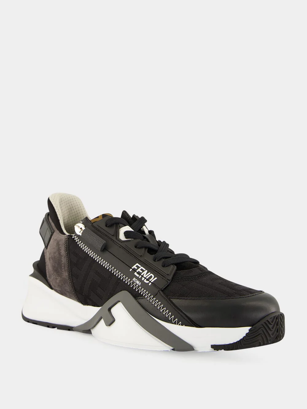 Black Fendi Flow Jacquard Trainers - Image 2