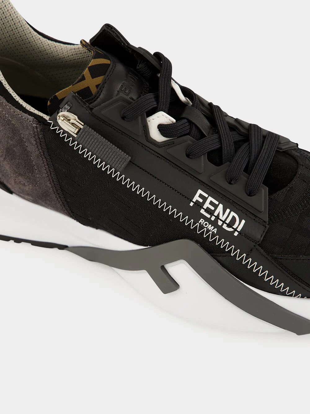 Black Fendi Flow Jacquard Trainers - Image 7