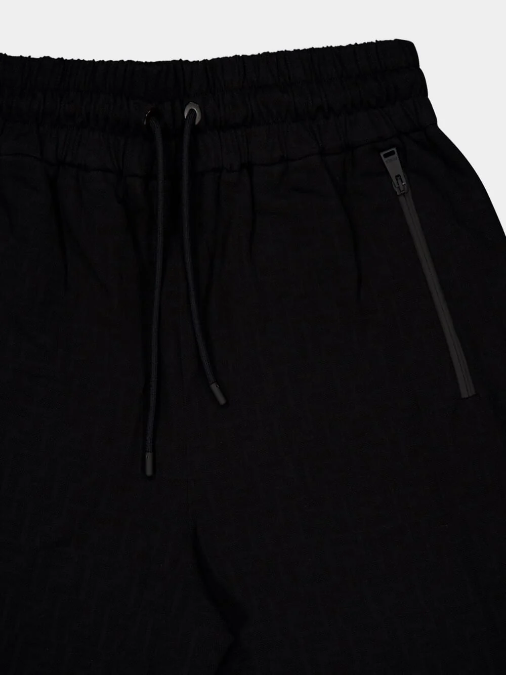 Black FF Jacquard Cotton Bermuda Shorts - Image 3