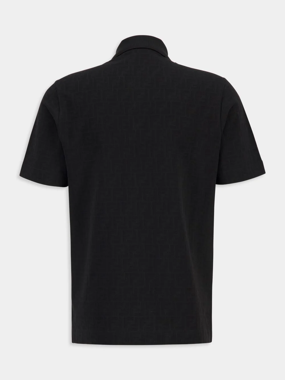 Black FF Jacquard Cotton Polo Shirt - Image 2
