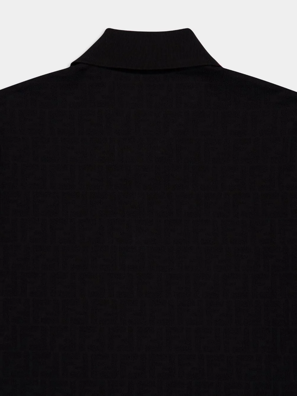 Black FF Jacquard Cotton Polo Shirt - Image 4