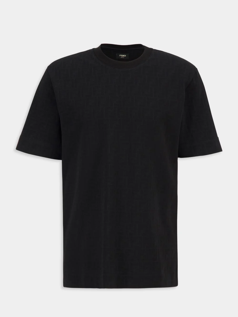 Black FF Jacquard Cotton T-Shirt