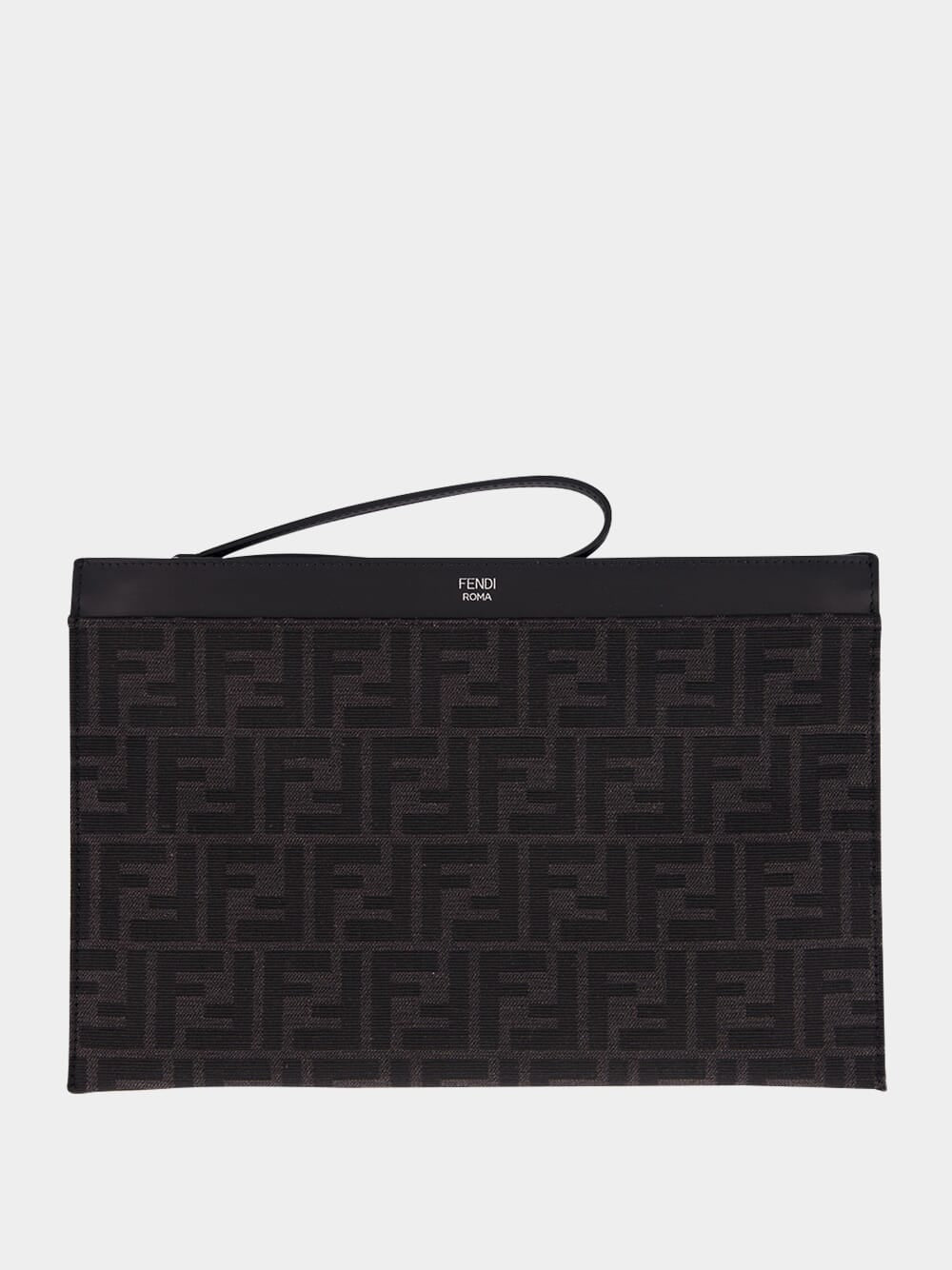 Black FF Jacquard Medium Flat Pouch