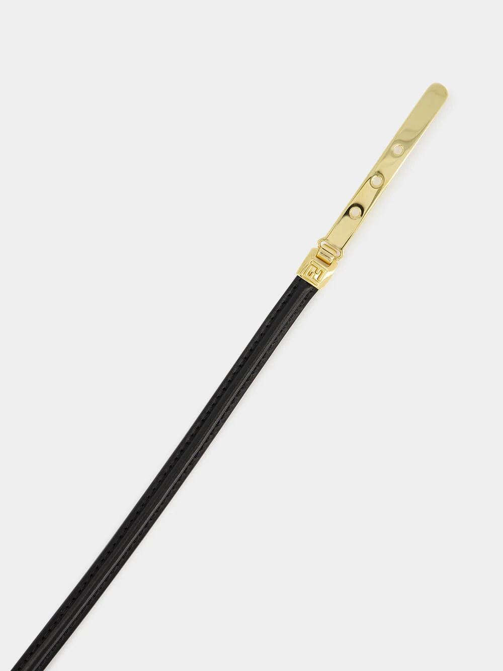 Black FF Leather Thin Belt - Image 2