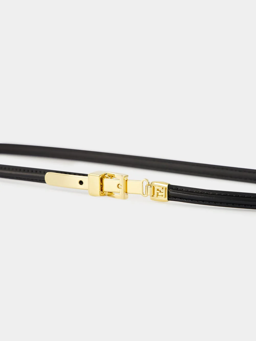 Black FF Leather Thin Belt - Image 3