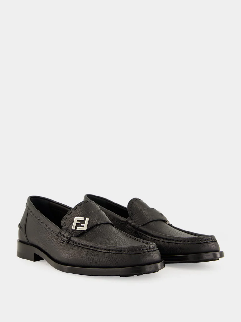 Black FF Metal Selleria Loafers - Image 3