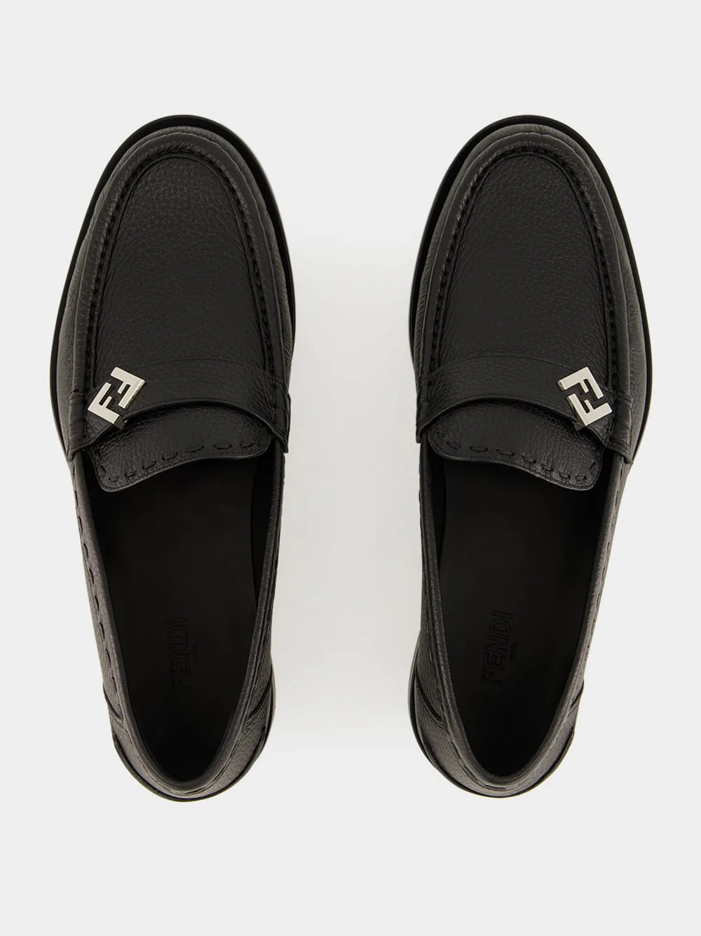 Black FF Metal Selleria Loafers - Image 4