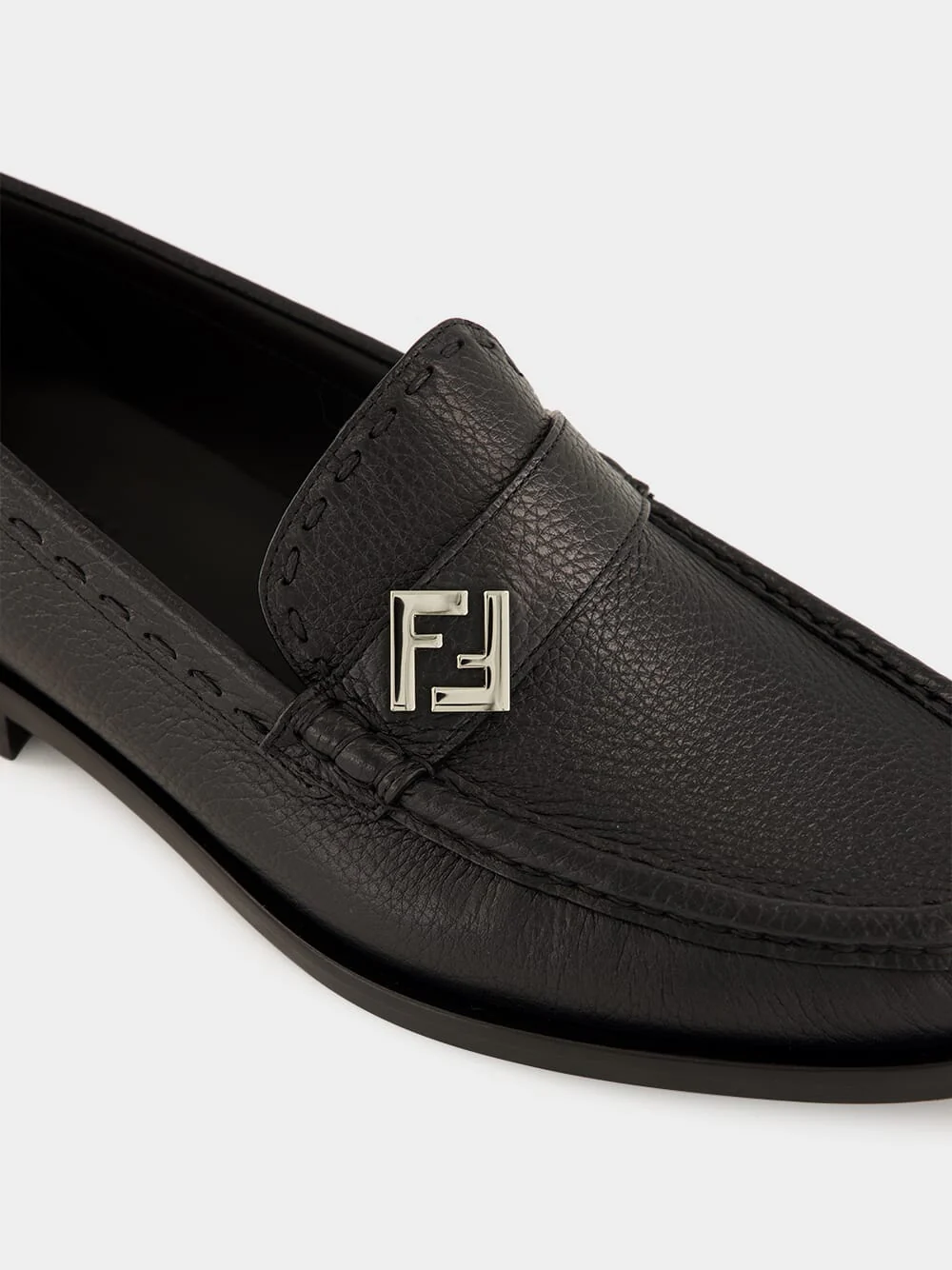 Black FF Metal Selleria Loafers - Image 7