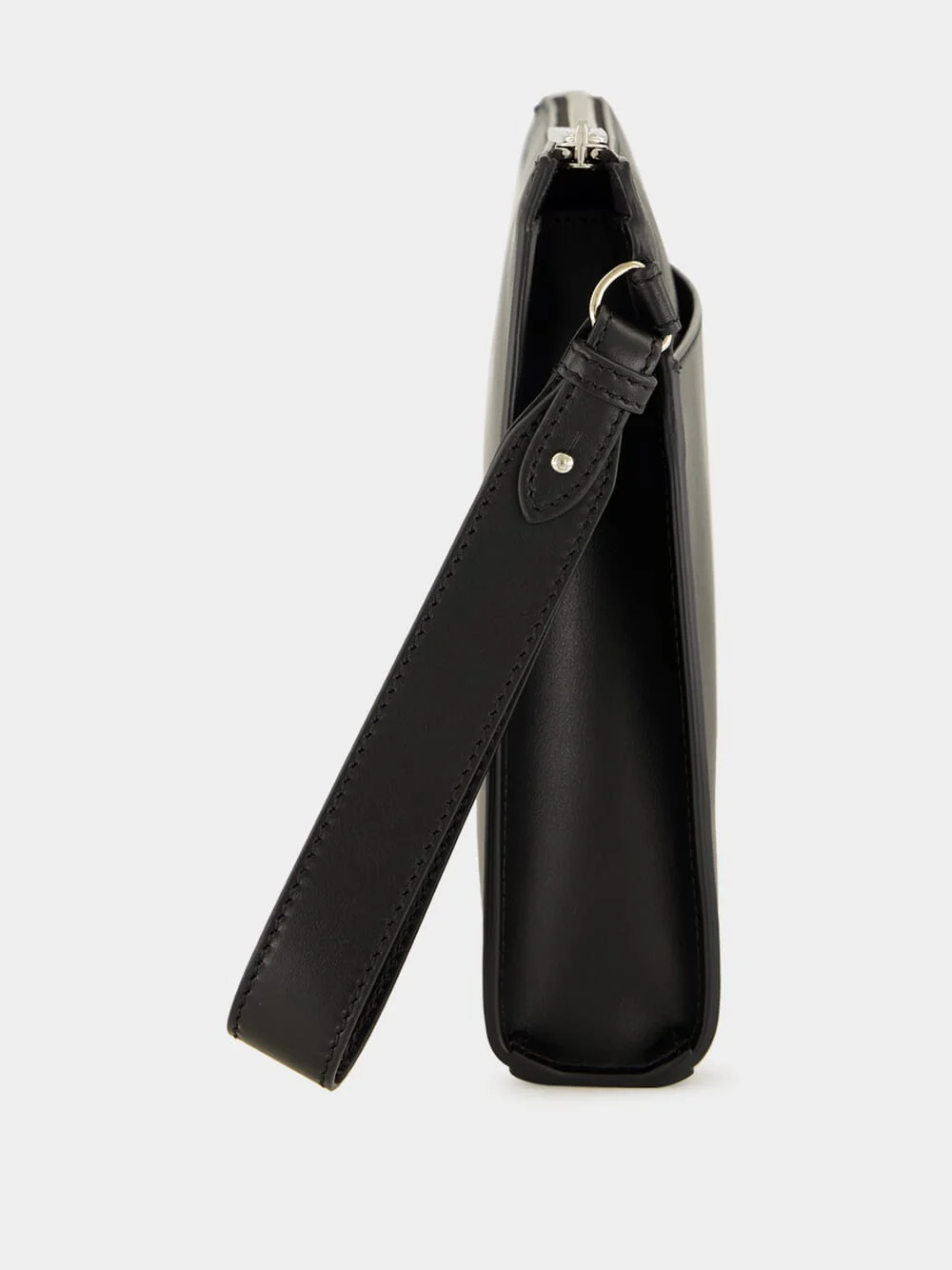 Black FF Squared Leather Clutch - Image 4