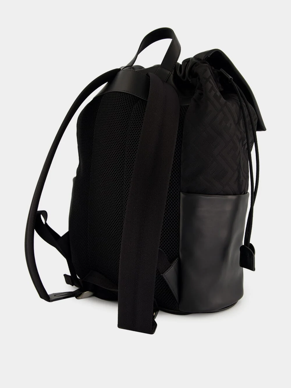 Black Flux Backpack in FF Nylon and Calf Leather - Image 5