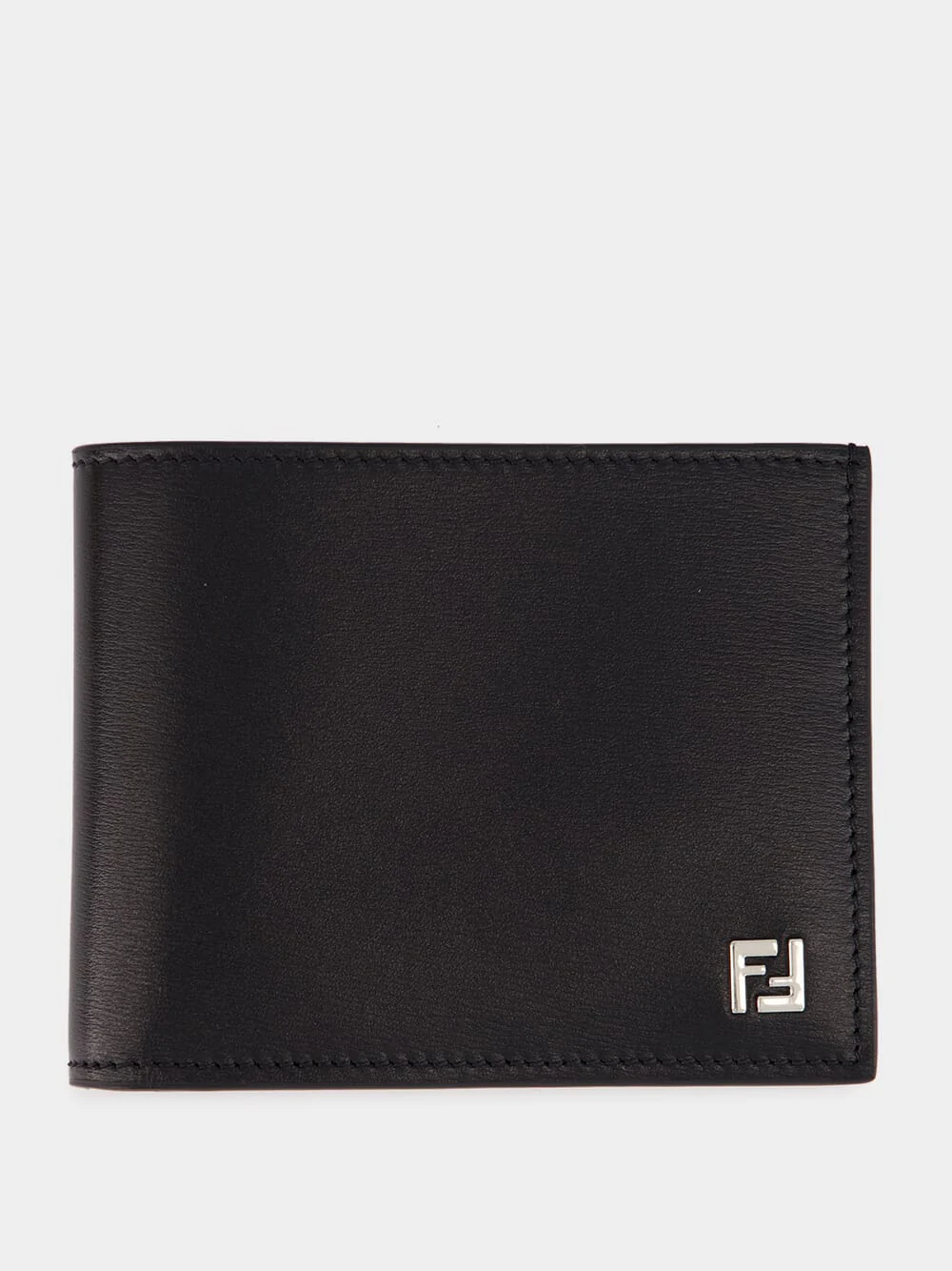 Black Leather Squared FF Wallet