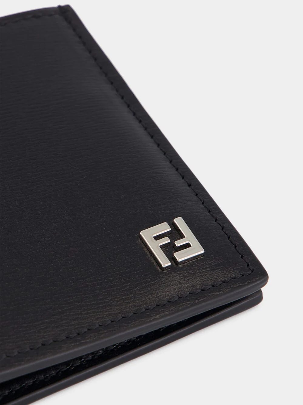 Black Leather Squared FF Wallet - Image 4