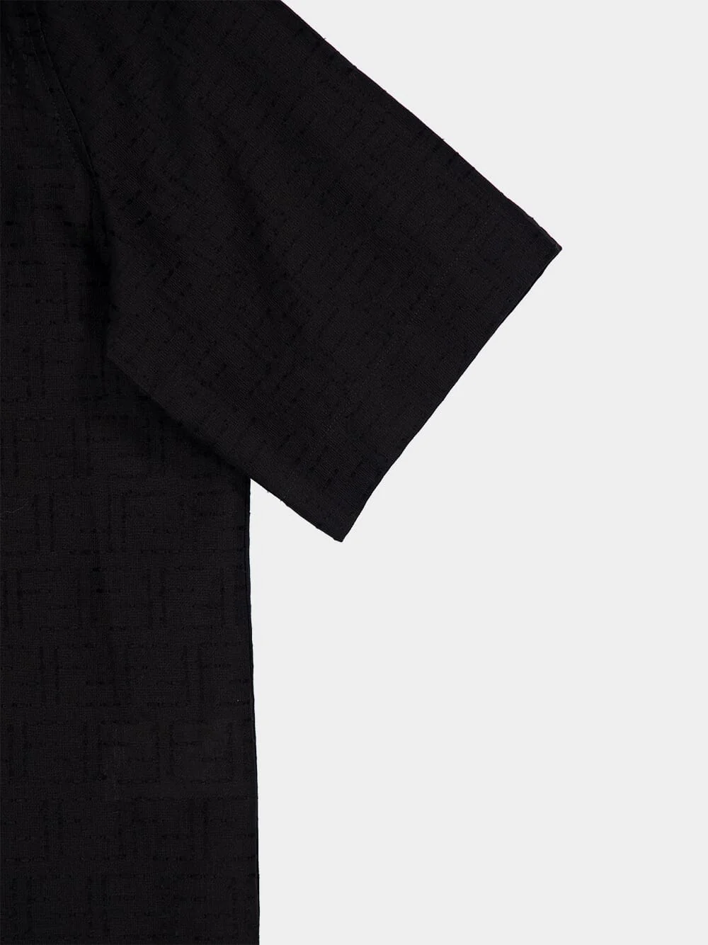 Black Linen FF Jacquard Oversize Shirt - Image 4