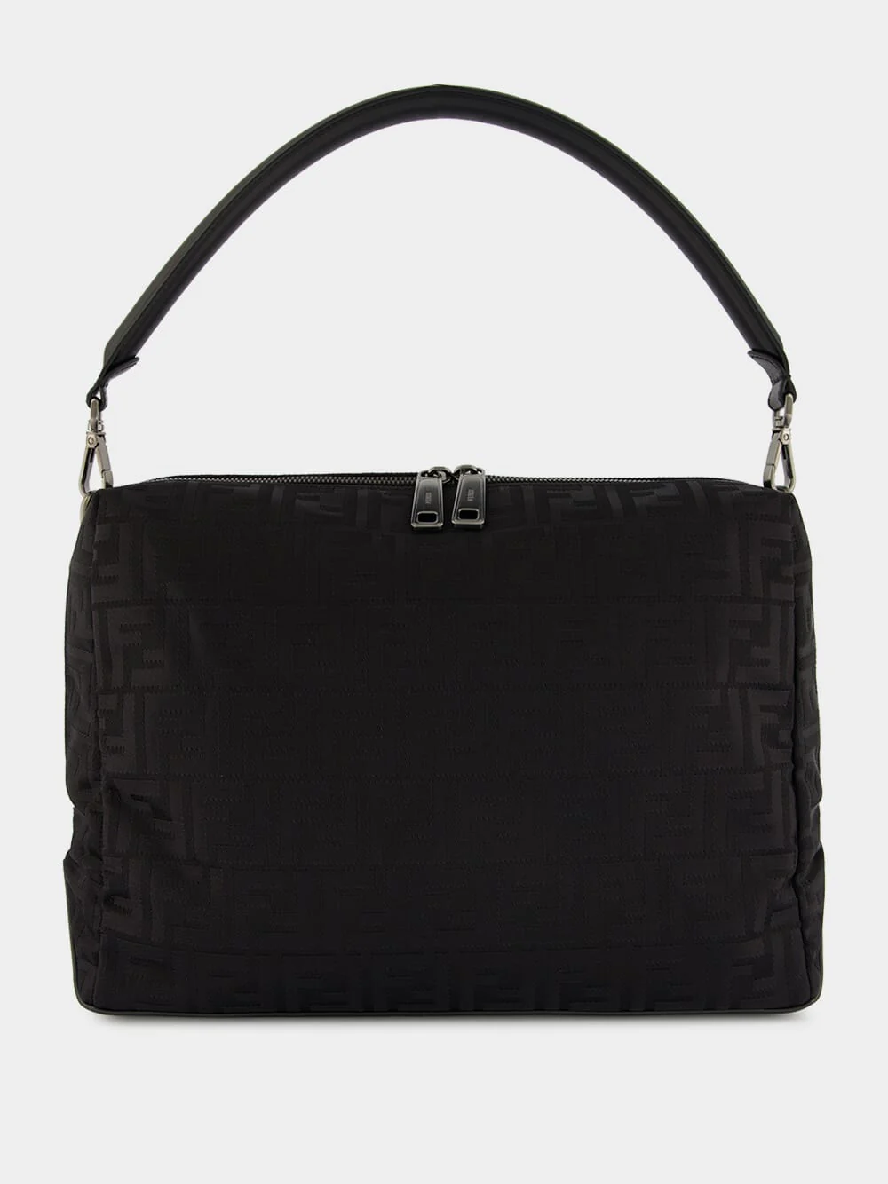 Black Lui Large Bag in FF Nylon and Calf Leather