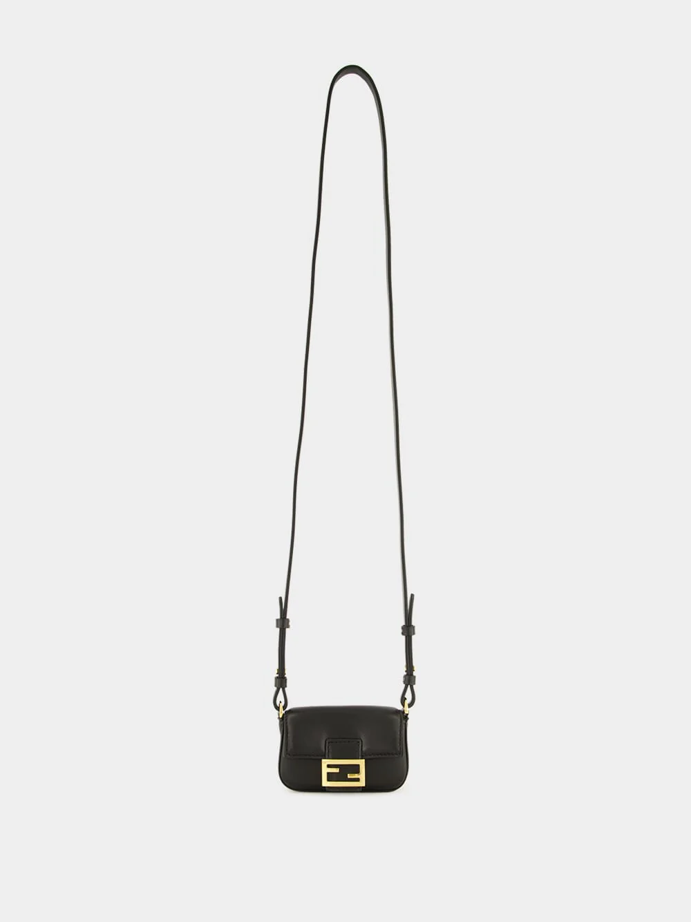 Black Nano Baguette Charm in Nappa Leather - Image 3