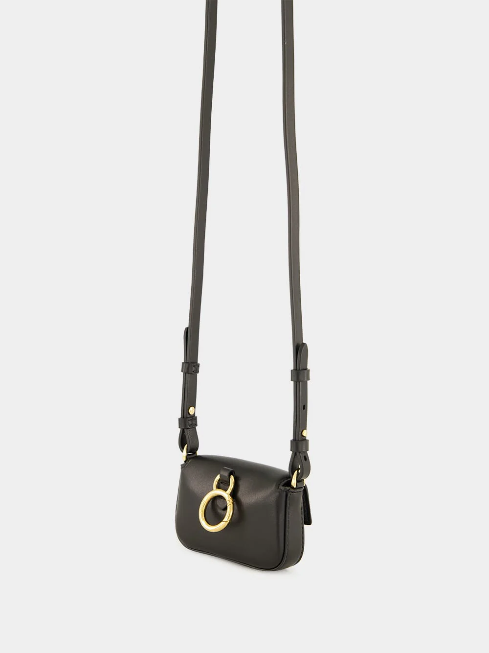 Black Nano Baguette Charm in Nappa Leather - Image 6
