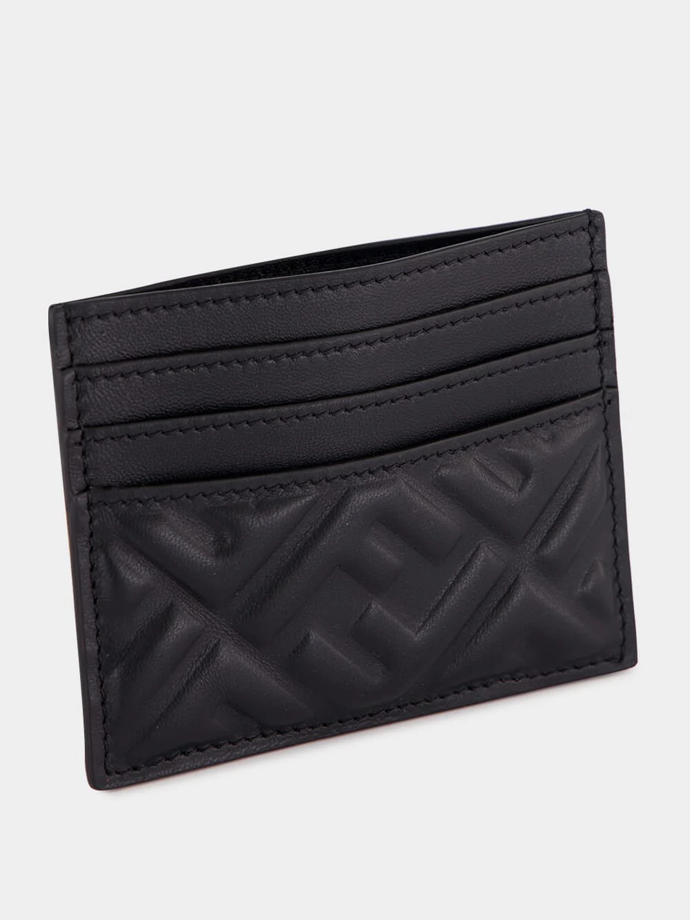 Black Nappa Leather Baguette Card Case - Image 3