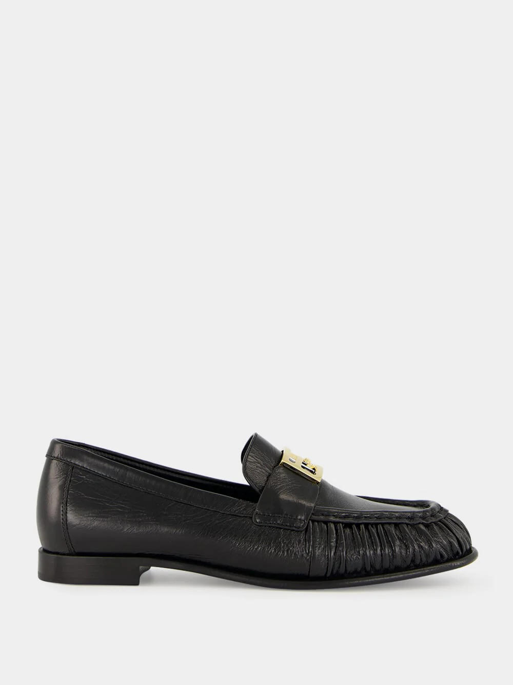 Black Nappa Leather Baguette Loafers