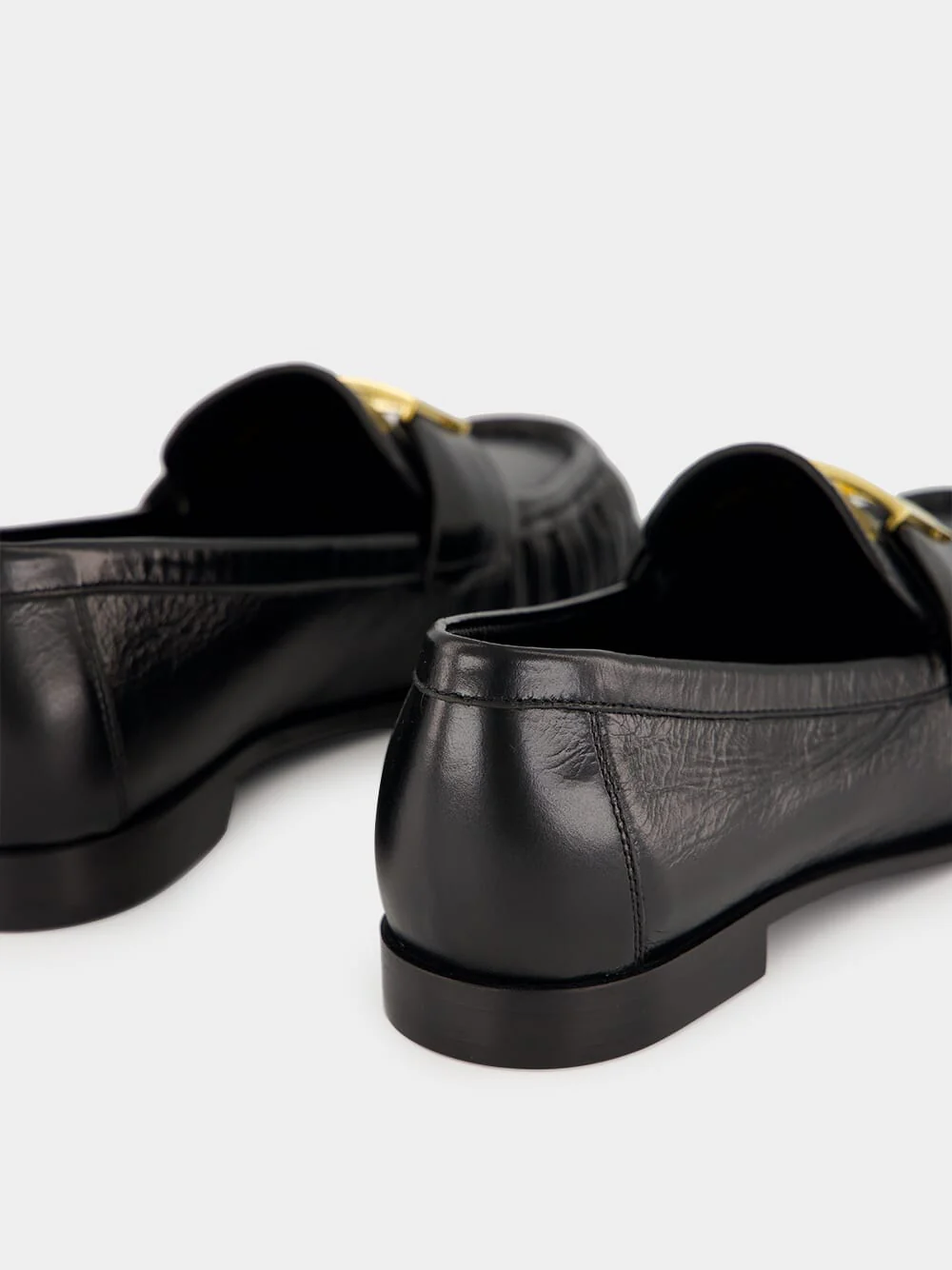 Black Nappa Leather Baguette Loafers - Image 6