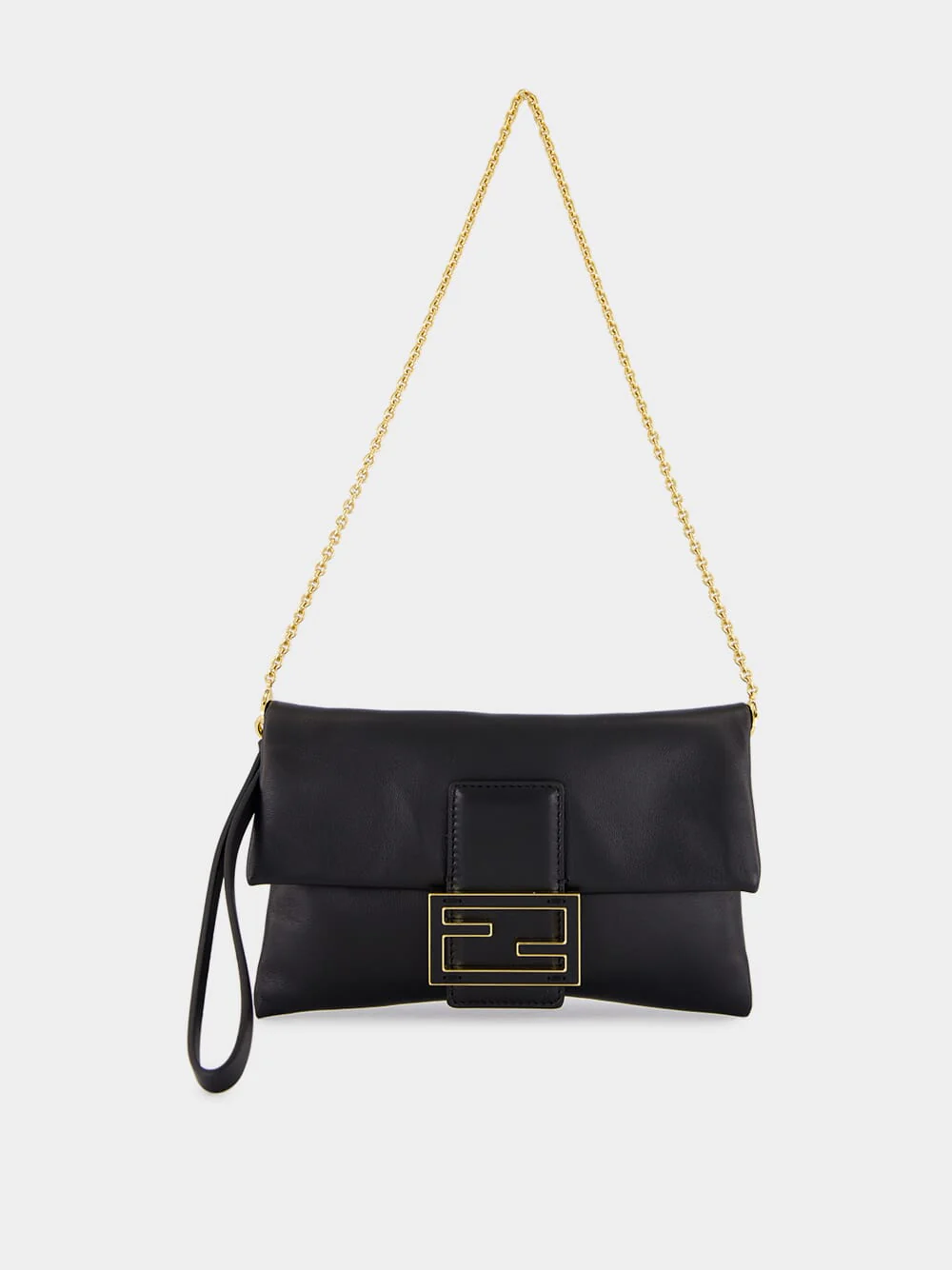Black Nappa Leather Mamma Baguette Pouch - Image 3