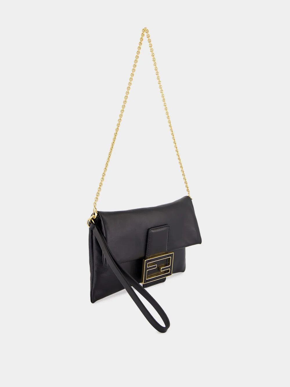 Black Nappa Leather Mamma Baguette Pouch - Image 4