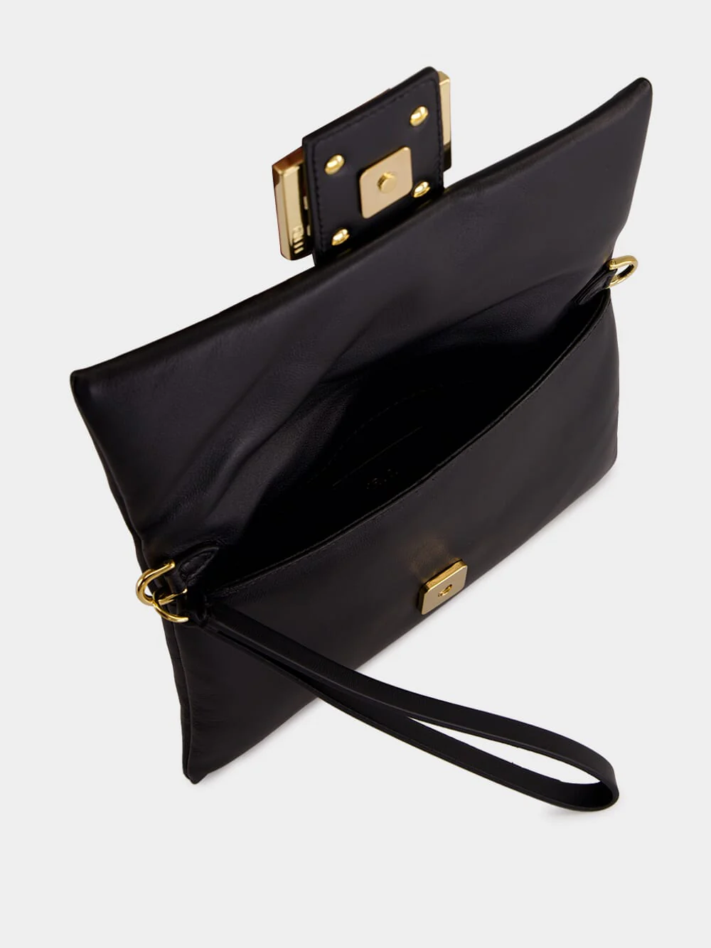 Black Nappa Leather Mamma Baguette Pouch - Image 7