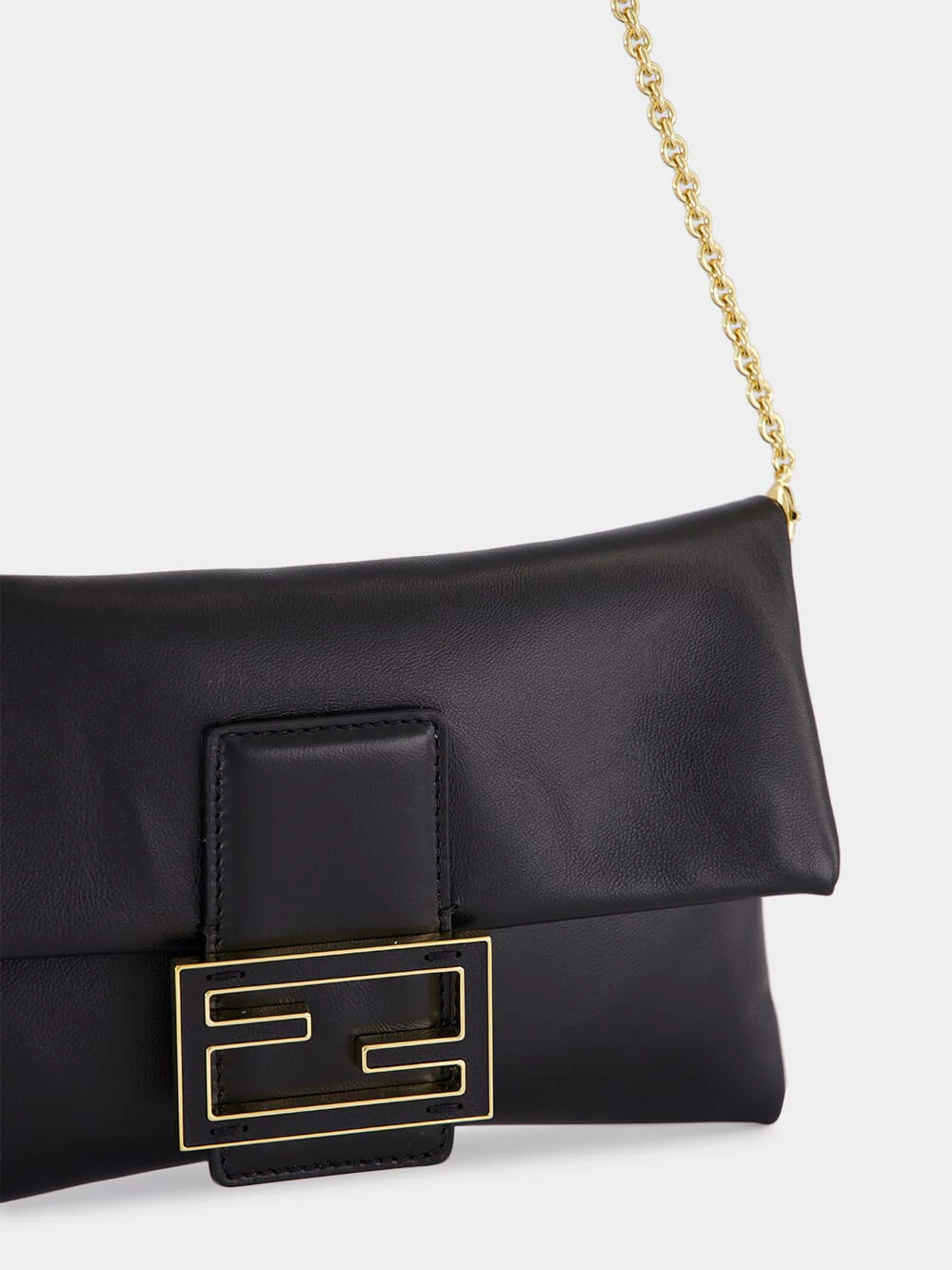 Black Nappa Leather Mamma Baguette Pouch - Image 8