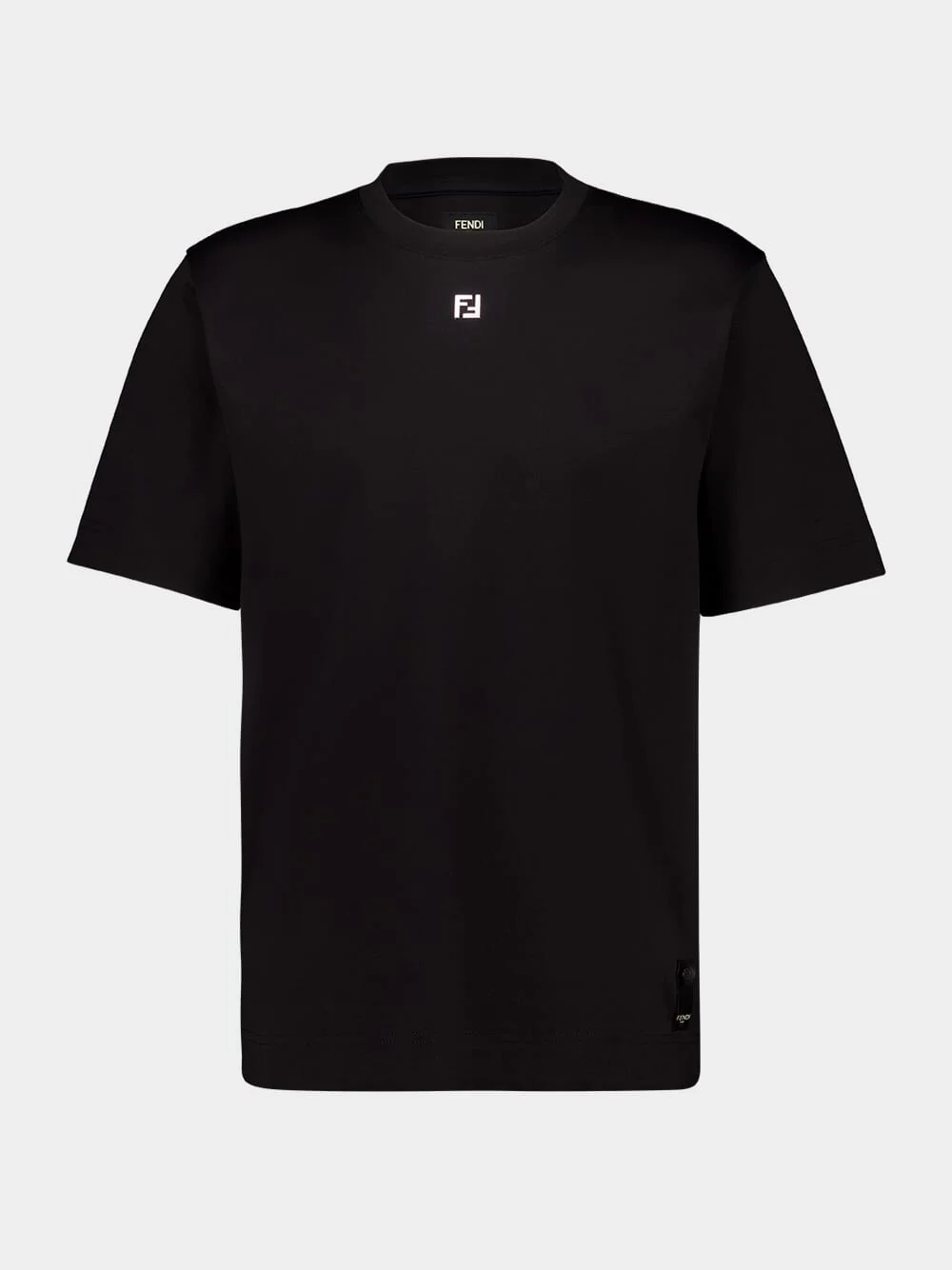 Black Oversized T-Shirt with FF Detail