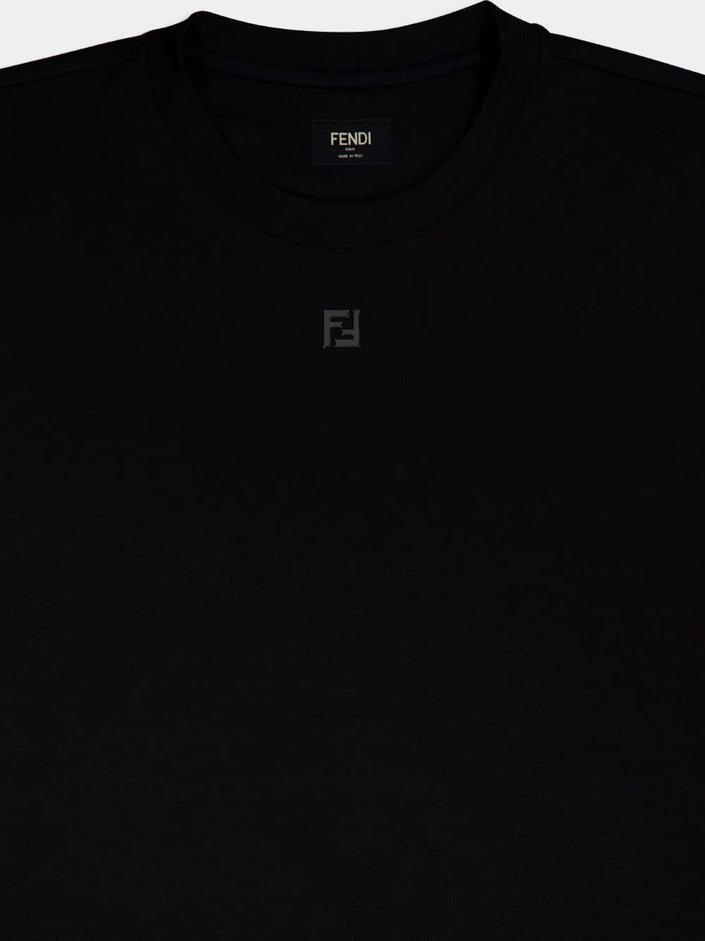Black Oversized T-Shirt with FF Detail - Image 3