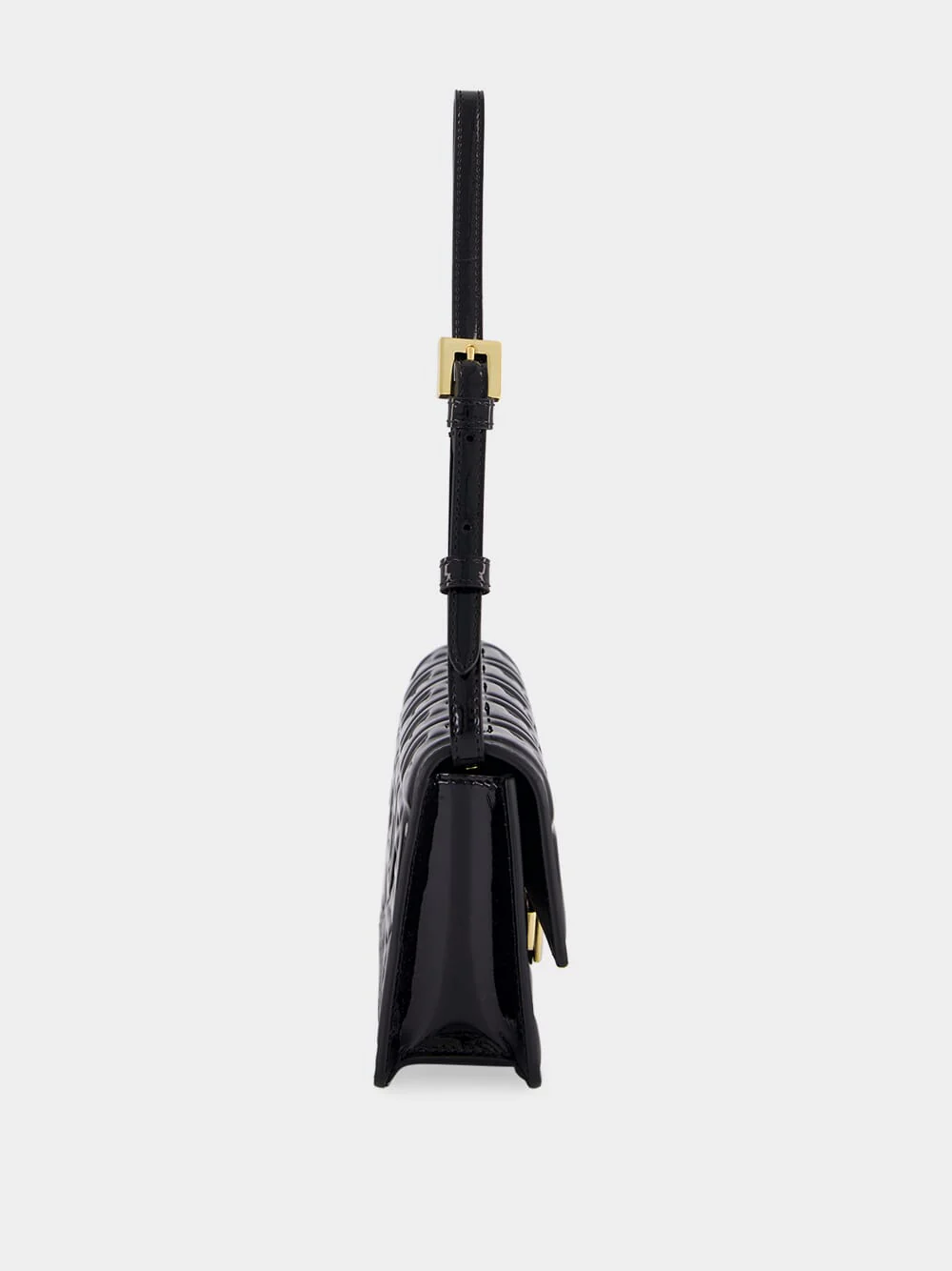 Black Patent Leather FF Wallet on Chain - Image 4