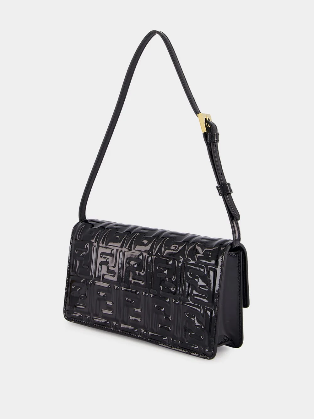 Black Patent Leather FF Wallet on Chain - Image 5