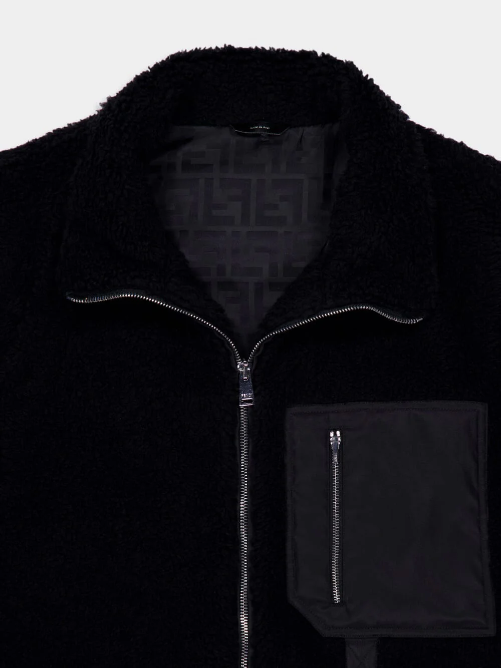 Black Virgin Wool Teddy Vest - Image 3