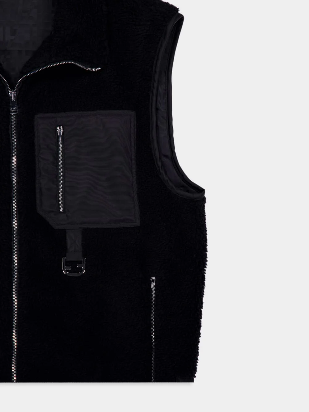 Black Virgin Wool Teddy Vest - Image 4