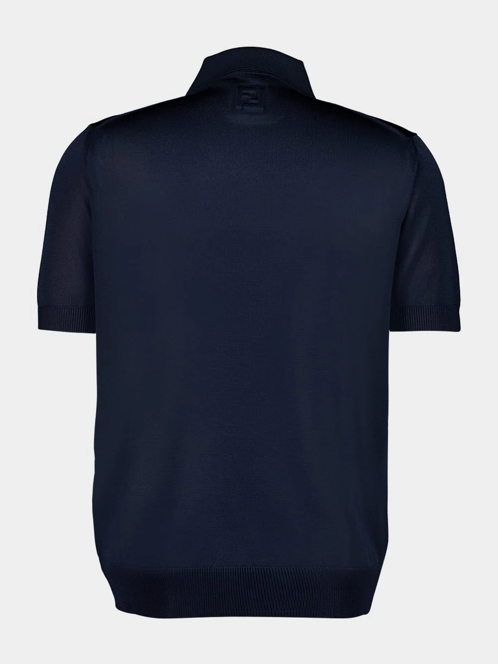 Blue Asymmetric Button Polo Shirt - Image 3