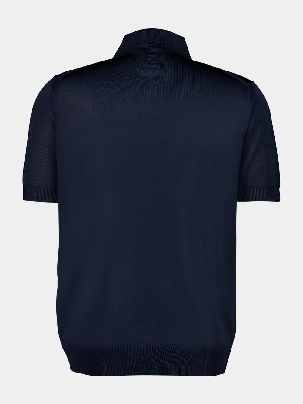 Blue Asymmetric Button Polo Shirt - Image 9