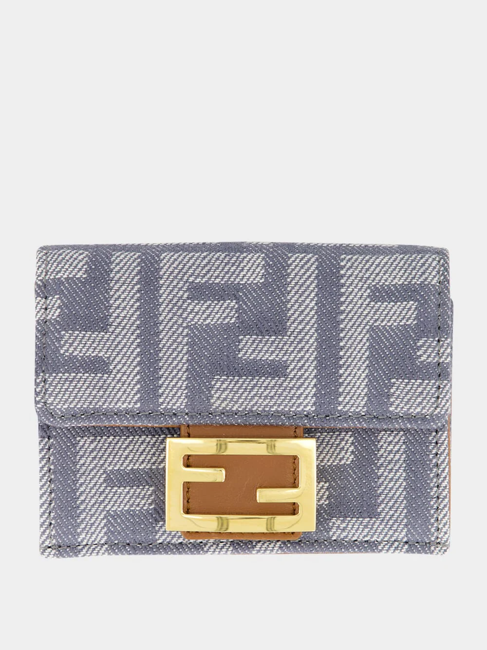Blue Baguette Micro Trifold Wallet