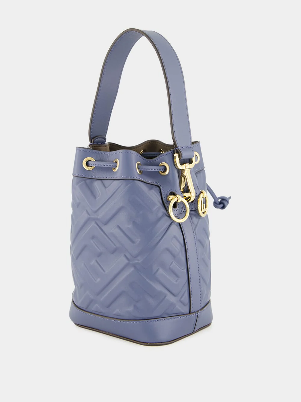 Blue Mon Trésor Mini Leather Bucket Bag - Image 5
