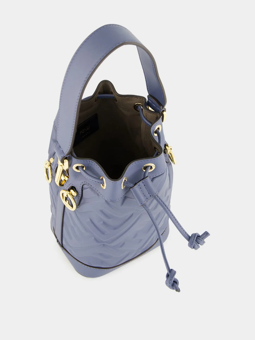 Blue Mon Trésor Mini Leather Bucket Bag - Image 6