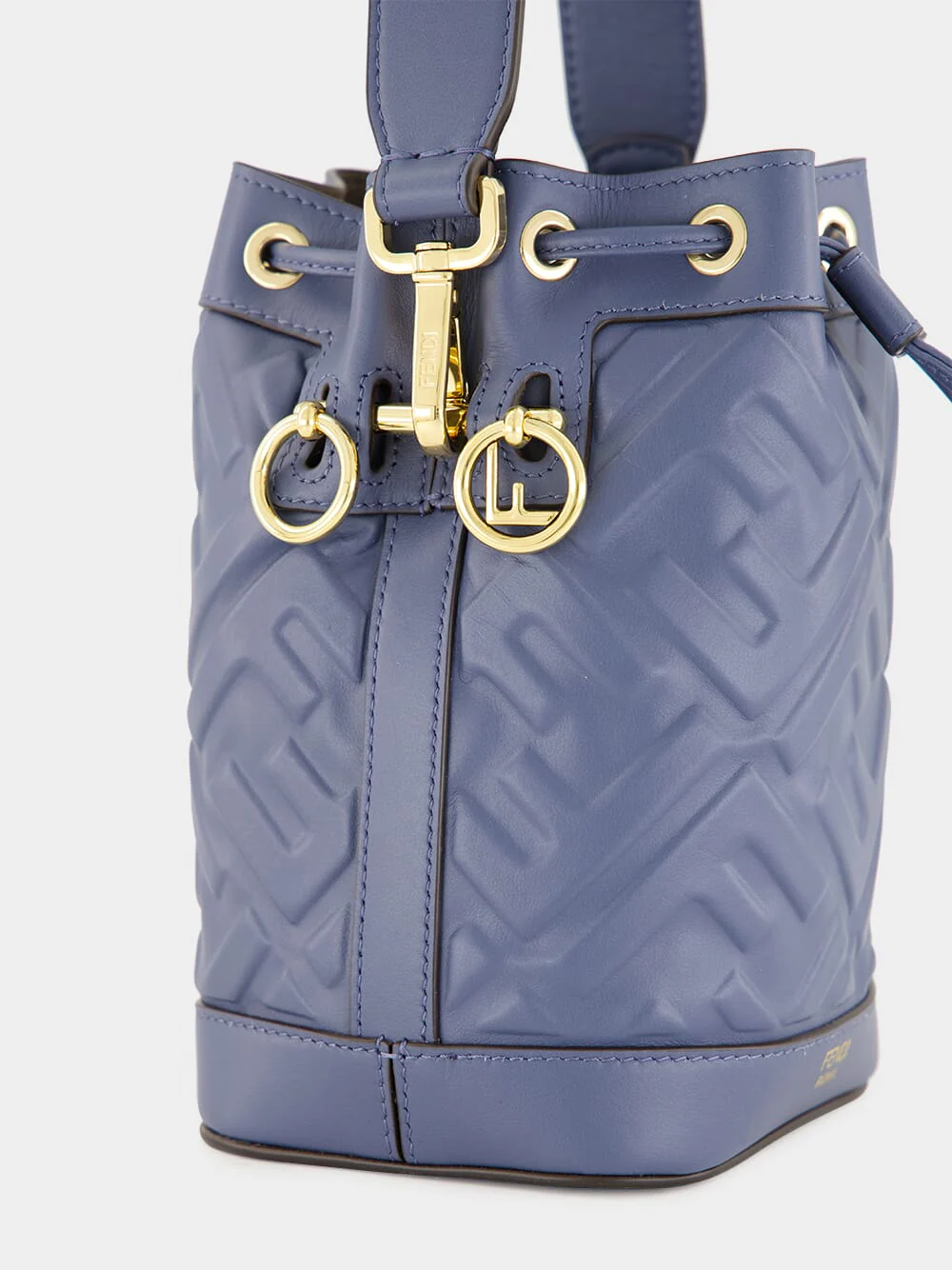 Blue Mon Trésor Mini Leather Bucket Bag - Image 7