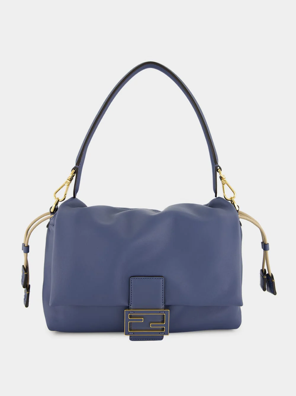 Blue Nappa Leather Mamma Baguette Bag
