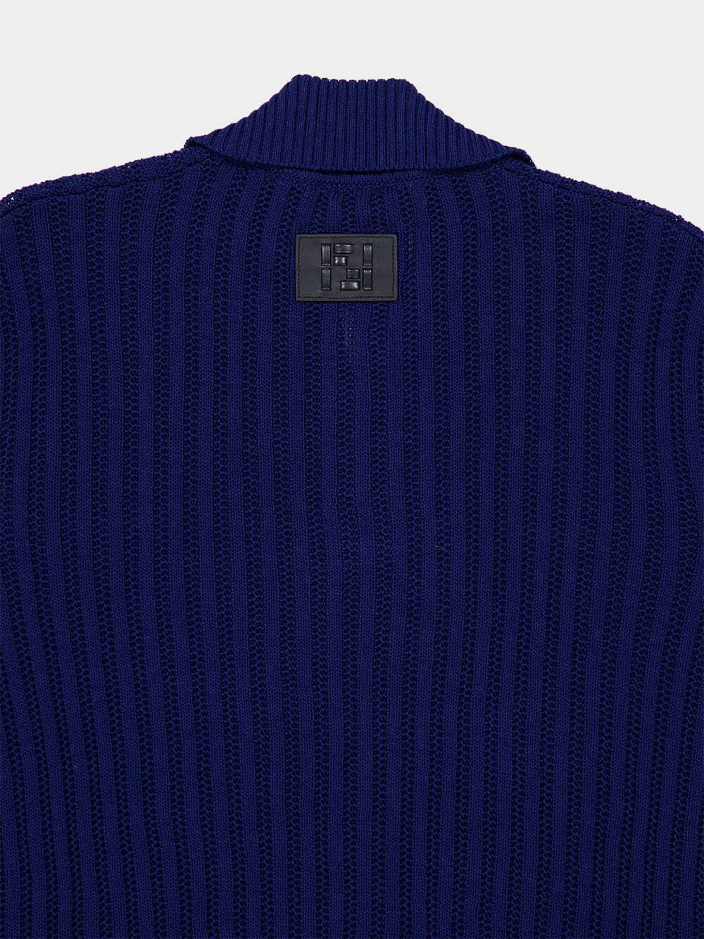 Blue Openwork Cotton Polo Shirt - Image 4