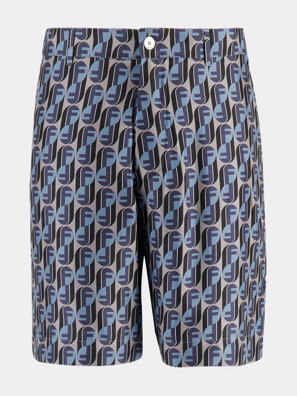 Blue Silk Fendinity Bermuda Shorts