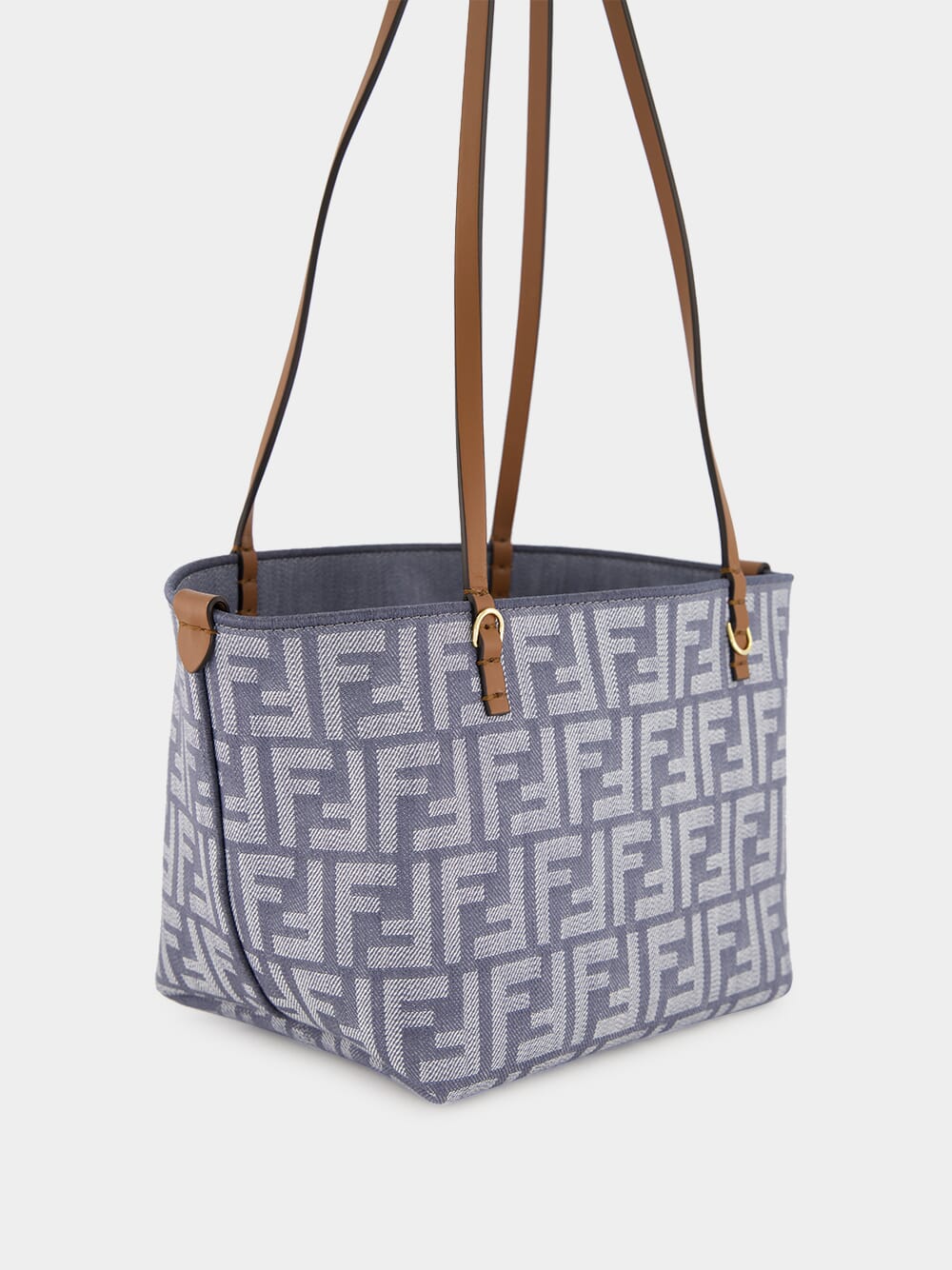 Blue Small Roll FF Jacquard Shopper - Image 3